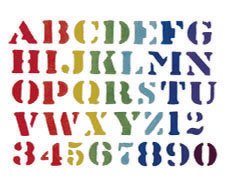 Motiv-Schablone Buchstaben, ABC, Alphabet und Zahlen
