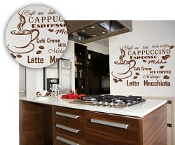 Wandschablone Kaffee - Cafe - Küche
