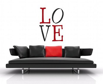 Wandschablone mit Word LOVE = Liebe