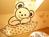 Teddybär Wandschablone Kinderzimmer